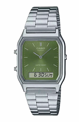 Casio 230 quartz green dial - casio,