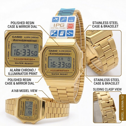 Casio a168 gold - a168, unisex