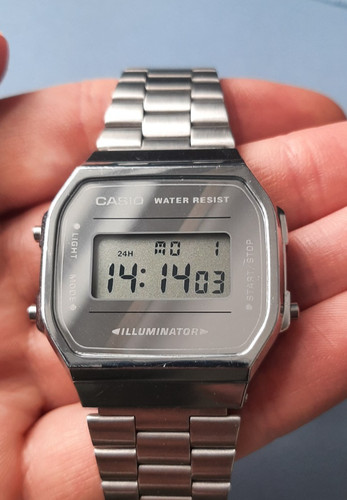 Casio a168 silver mens - casio, we